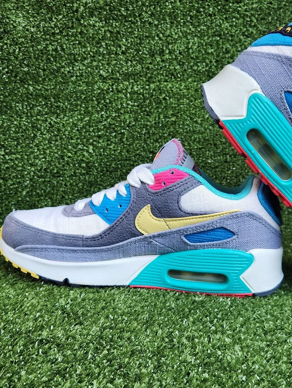 Nike Air Max 90 Sprung Cartepillar Leather Shoes Sneakers Size 4 Youth/Big Boys